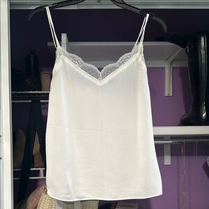 Abercrombie White Lace Trim Cami Top